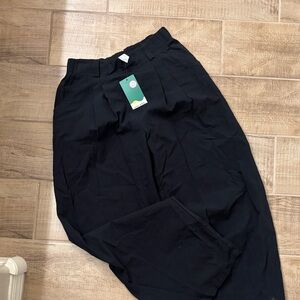 HALARA Women’s Classic Black pleated Cotton wide leg Pants